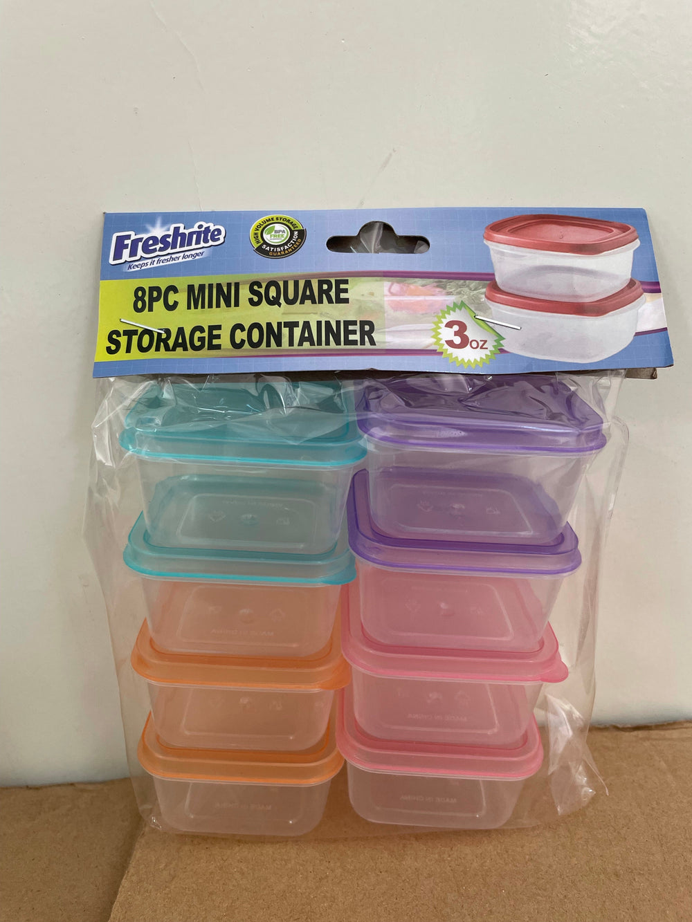 8Pc 3Oz Mini Asst Shapes Storage Cont