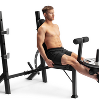 Banc et support d'entraînement olympique Weider Exercise Gym avec développeur de jambes intégré MCI