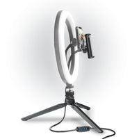 Bower 10" Tabletop LED Ring Light & Adjustable Ball-Head 3 Light Modes, and 10 Brightness Levels
