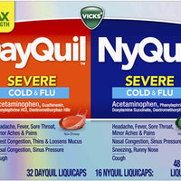 Vicks DayQuil/NyQuil Severe Cold & Flu Relief LiquiCaps Combo Pack, 48 ct DLC : 03/22