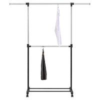 
              Adjustable Double Rod Garment Rack Black - Room Essentials
            
