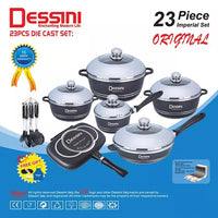 
              Dessini 23 pieces household die casting aluminum cookware set non-stick pot set energy saving pot set
            