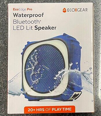 EcoXGear EcoEdge Pro Waterproof Bluetooth LED Lit Smart Speaker, 20W Blue