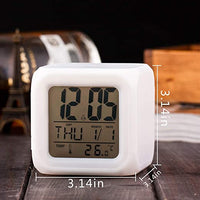 
              7 couleurs changeantes LED Reveil cube lumineux LCD Horloge veilleuse
            