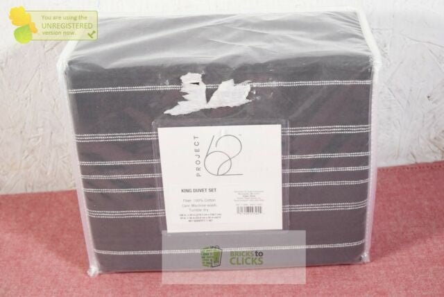 Full/Queen Woven Stripe Duvet & Sham Set Iron Gray - Project 62™