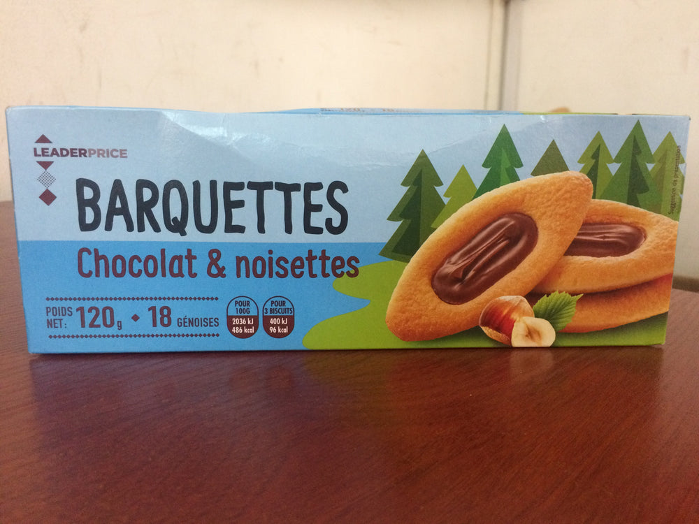 Barquette chocolat noisette - leaderprice - 120g DLC: 30/11/19
