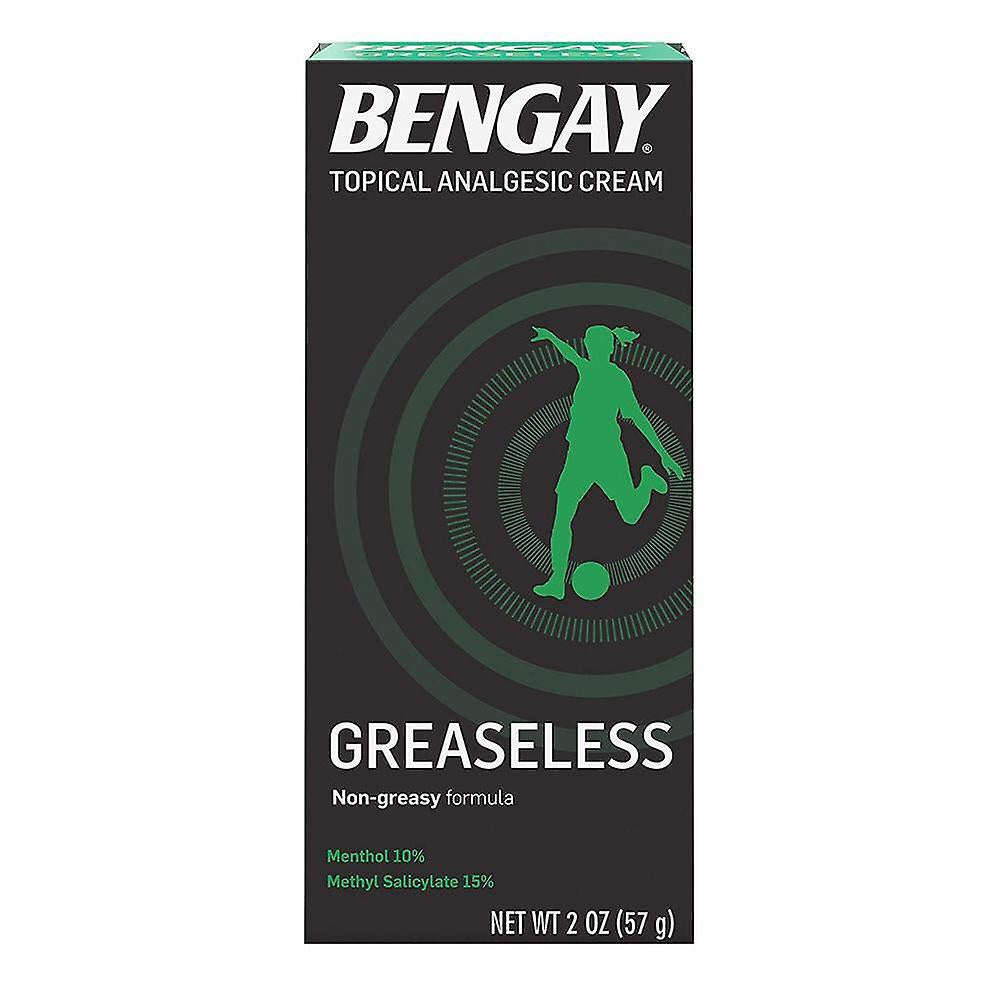 Bengay greaseless, pain relieving cream, 2 oz 57 g DLC : 08/2021