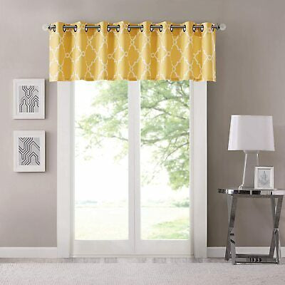 Madison Park Saratoga Window Curtain Panel Grommet Top Drapes, 50x18, Yellow New