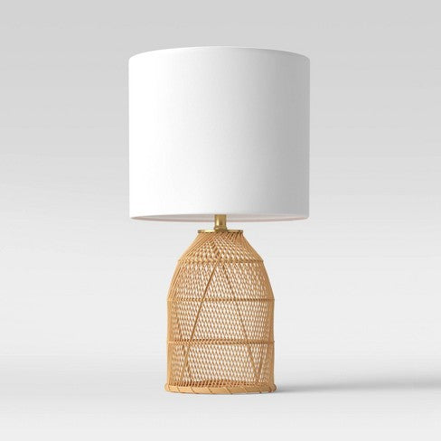 Rattan Diagonal Weave Table Lamp Tan - Opalhouse