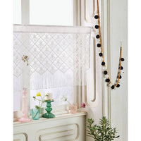 
              24"x41" Macrame Sheer Window Valance White - Opalhousea
            