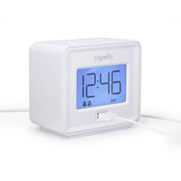 Capello - Dual Alarm Clock with USB Phone Charger - White (Please be advised that sets may be missing pieces or otherwise incomplete.)