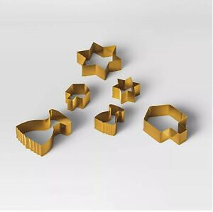 6pk Cookie Cutter Set Brass - Threshold™