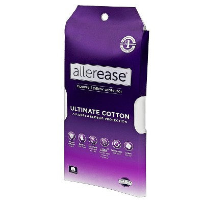AllerEase Ultimate Comfort Breathable Pillow Protector-White (Standard/queen)