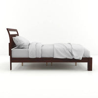 2 places Tobiano Dark Walnut Wood Queen Platform Bed