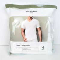Goodfellow & Co Men's Classic V Neck T Shirt 4 Pack White Size XXL