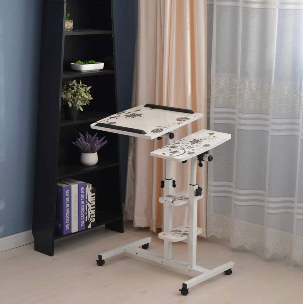 ReallyGO-US Direct Height Adjustable Overbed Table Laptop Cart Computer Table