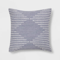 Modern Stitched Square Throw Pillow Blue - Project 62