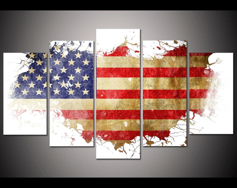 Framed 4 Piece American Flag