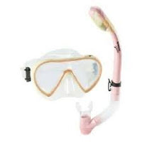 Speedo Dive Adult Expedition Mask Snorkel Set Pink Tempered Glass