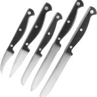 Emeril's Lagasse 5-Piece Culinary Knife Set with Tungsten Carbide Countertop Sharpener
