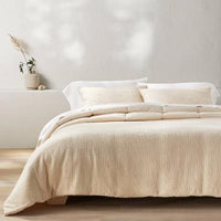 
              Threshold Washed Waffle Weave Comforter & Pillow Sham Set, King, Natural
            