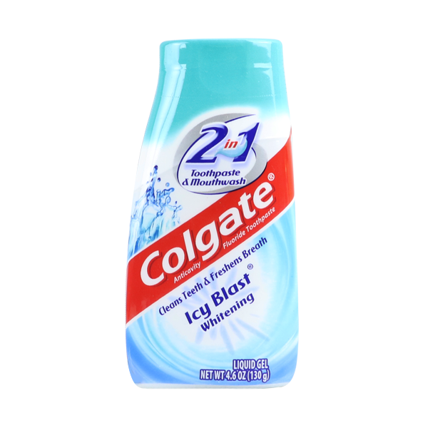 Colgate 2-in-1 Whitening Toothpaste Gel and Mouthwash, Icy Blast Icy Blast (130g) DLC:JUILL-21