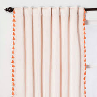 
              137cm x 213cm Velvet Curtain Panel with Orange Tassels Blush - Opalhousea (1 Panel)
            