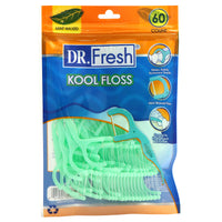 Dr. Fresh Kool Floss Mint Waxed Flossers, 60 Count - DrFresh MCI & MM