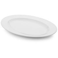 12" Porcelain Rimmed Oval Platter White - Thresholdâ„¢
