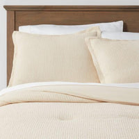 
              Threshold Washed Waffle Weave Comforter & Pillow Sham Set, King, Natural
            