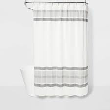 Engineered Plaid Shower Curtain White - Project 62