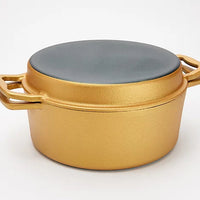 Cook's Essentials Gold Elite Nonstick 4 Quart qt Cast Iron Round Braiser