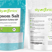 Epsom Salt by Sky Organics (5 lbs.) - 100% Pure Magnesium Sulfate USP 2.26 Kg