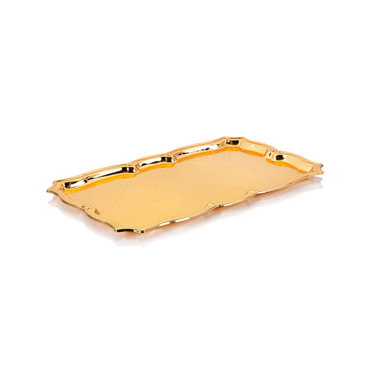 Almarjan 3 Pieces Serving Tray Set Gold