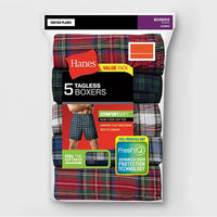 Hanes Men's 5pk Boxer Shorts Tartan - Colors May Vary