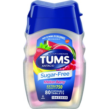 TUMS Extra Strength Antacid Sugar Free Melon Berry Chewable Tablet 80ct DLC: MARS/2023