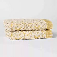 2pk Terry Plaid Hand Towel Set Yellow - Thresholda