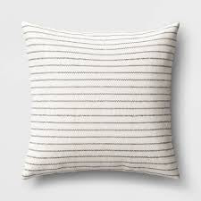 Striped Square Throw Pillow Black/Cream - Threshold