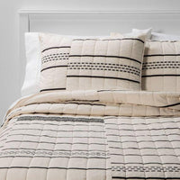
              Standard Jacquard Stripe Sham Black/Cream - Project 62™
            