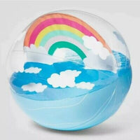Sun Squad 17.5" Inflatable Beach Ball See Through Rainbow 3+