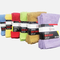 3Pk Bar Mops 12" X 12" Assorted