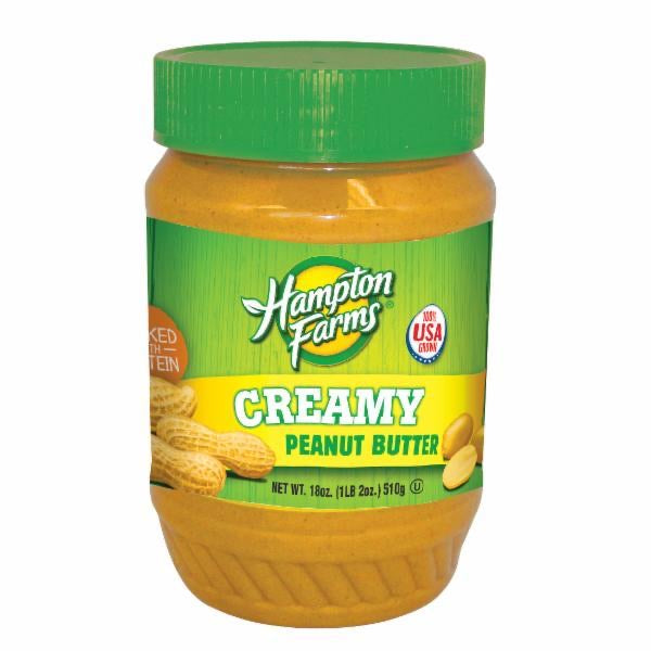 Hampton Farms Creamy Peanut Butter 510g DLC: 20/05/20