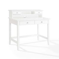Campbell Writing Desk Hutch in White Finish
