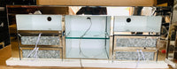 
              Glass Tv Stand With Led Lights [ L 152cm x P 36cm x H 56 ]
            