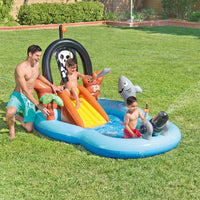 Intex Kid Friendly Inflatable Water Pirate Fun Play Toy Center, 58 Gal