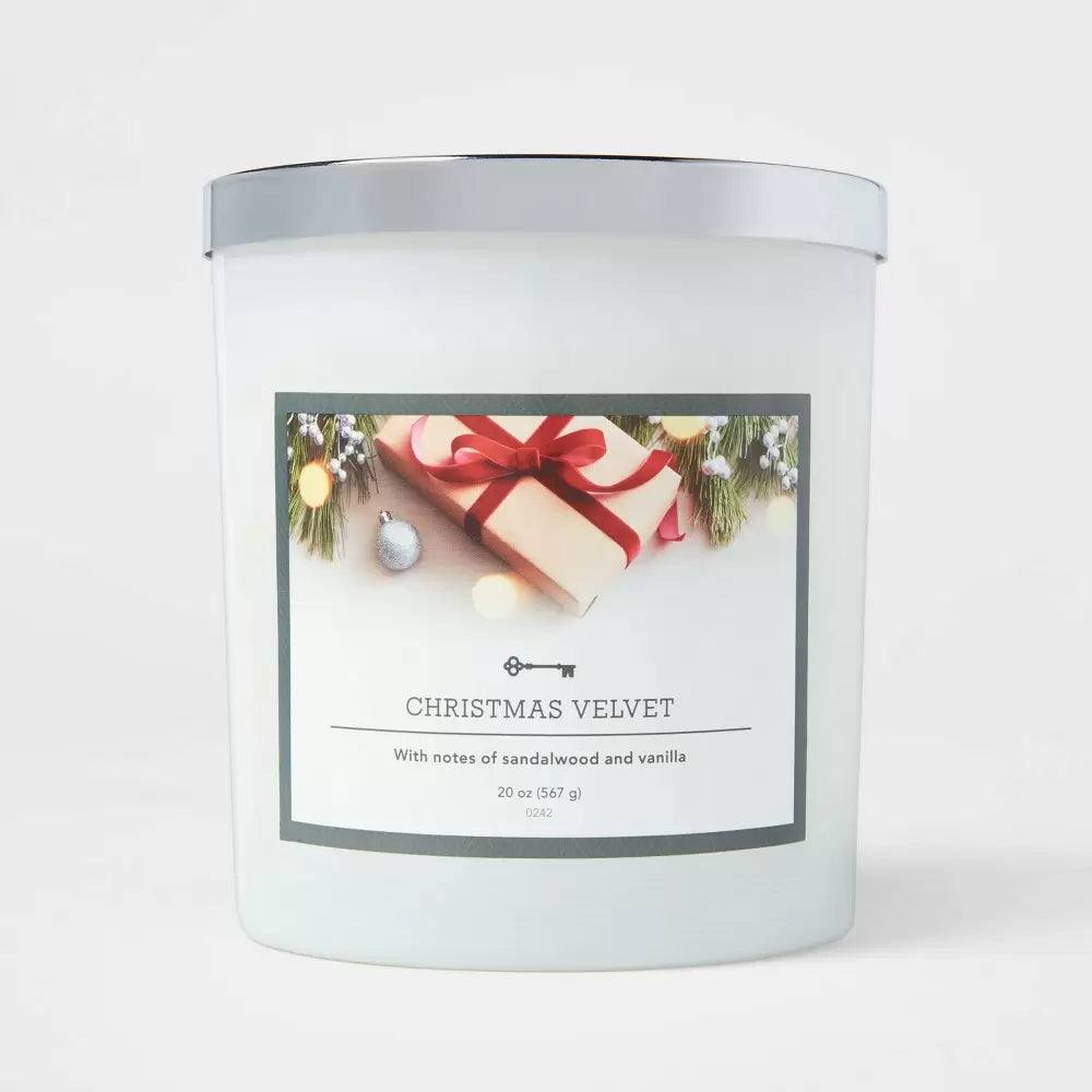 20oz Core 3-Wick Jar Christmas Velvet Candle - Threshold