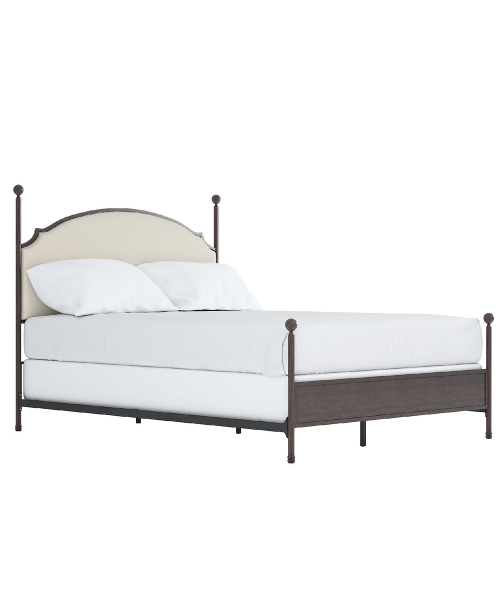 3 places Swindon Cream Curved Top Poster Bed, King