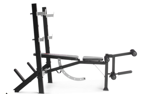 Banc et support d'entraînement olympique Weider Exercise Gym avec développeur de jambes intégré MCI