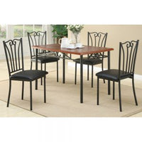 
              Metal & Wood Dining Table With 4 Chairs - Beech Or Cherry
            