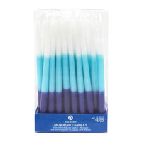Bougies de flamme Menorah 45ct Ombre bleu avec finition satinée